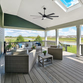 60-inch Modern Reversible 7-Blade LED Ceiling Fan with Remote and Light Kit